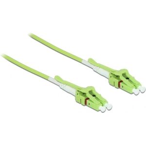 LC Duplex Optical Fiber Patch kabel - Uniboot / quick release - Multi Mode OM5 - groen / LSZH - 5 meter