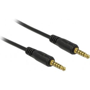 3,5mm Jack 5-polig stereo audio kabel / zwart - 5 meter