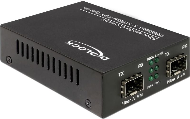 Delock - Medienkonverter SFP - Media-omzetter - Gigabit Ethernet - Voor multimode naar singlemode glasvezel