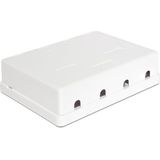 Uitvoerdoos - Voor 4 Keystone Modules - Wit - Hittebestendig ABS