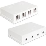 Uitvoerdoos - Voor 4 Keystone Modules - Wit - Hittebestendig ABS
