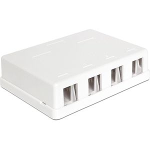 Uitvoerdoos - Voor 4 Keystone Modules - Wit - Hittebestendig ABS