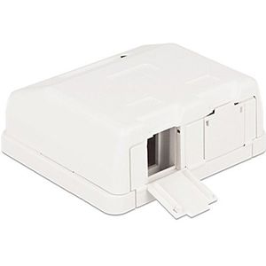 Uitvoerdoos met afsluitcovers | voor 2 Keystone modules | wit