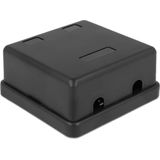 Uitvoerdoos - 2 Keystone Modules - Zwart - Hittebestendig ABS - Bevestiging met Plakstrip of Schroeven