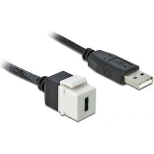 Delock - USB 2.0 C Vrouw naar USB 2.0 A Man - Verlengmodule - Wit - Data-overdrachtssnelheid tot 480 Mbps