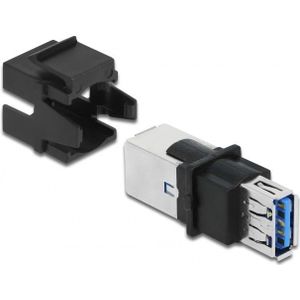 Keystone Module - USB-A - USB-B - Zwart - Kunststof