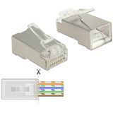 Delock - RJ45 - Connector - Transparant - 20 Stuks, Afgeschermd, Cat.6, TIA-568A/B