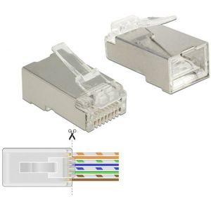 Delock - RJ45 - Connector - Transparant - 20 Stuks, Afgeschermd, Cat.6, TIA-568A/B