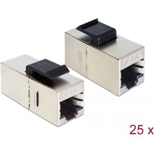 Delock - Keystone RJ45 Koppeling - Zwart - Cat.6 - Shielded