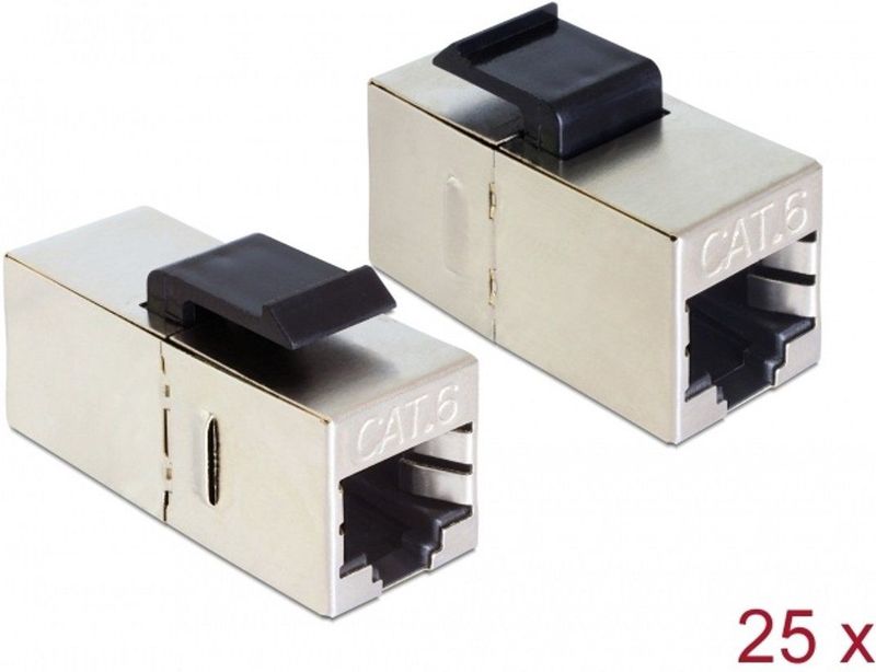 Delock - Keystone RJ45 Koppeling - Zwart - Cat.6 - Shielded