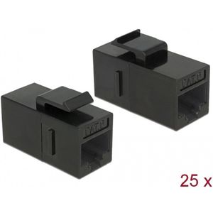 DeLOCK - Keystone Module - Netwerk Accessoire - Zwart - Cat.6 UTP, Verpakking van 25