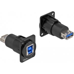 Delock - D-type Module - USB 3.0 Type-A naar Type-B - Zwart - Zink Die Cast