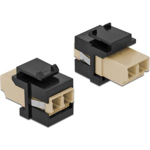 Delock - Keystone Module - LC Duplex Aansluiting - Beige/Zwart - Voor Multimode Vezel