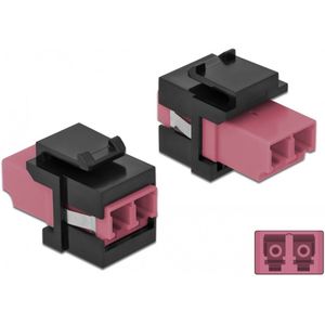 Delock - Keystone Module - Netwerk Accessoire - Paars/Zwart - LC Duplex Aansluiting