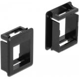 Delock - Keystone-houder - Zwart - 4 Stuks - Plastic