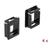 Delock - Keystone-houder - Zwart - 4 Stuks - Plastic