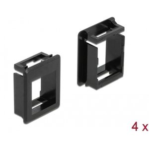 Delock - Keystone-houder - Zwart - 4 Stuks - Plastic