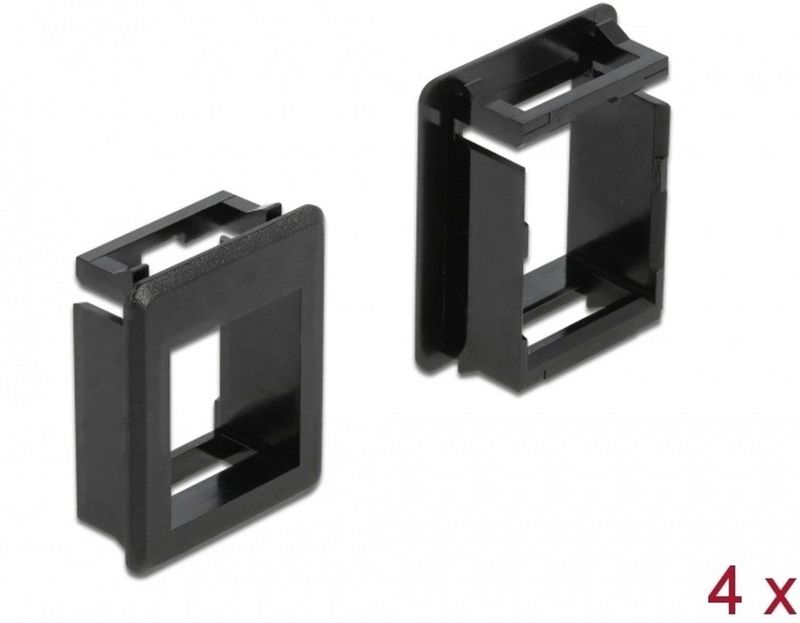 Delock - Keystone-houder - Zwart - 4 Stuks - Plastic