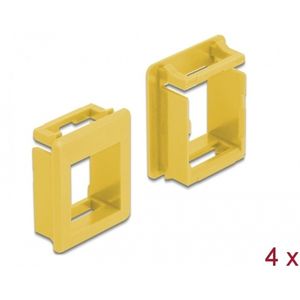 Delock - Keystone-houder - Geel - 4 Stuks - Plastic, Snap-in Montage