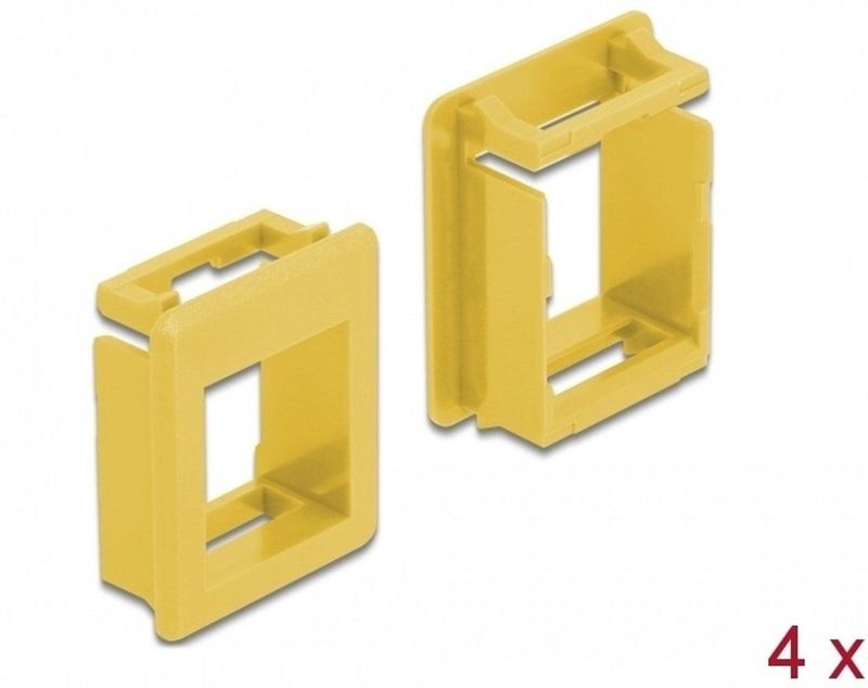 Delock - Keystone-houder - Geel - 4 Stuks - Plastic, Snap-in Montage