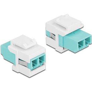 Delock - Keystone Module - Aqua/Wit - LC Duplex Contactdoos naar LC Duplex Contactdoos