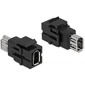 Keystone Module firewire 6 pin vrouwelijk om 6 pin vrouwelijk zwart te firewire