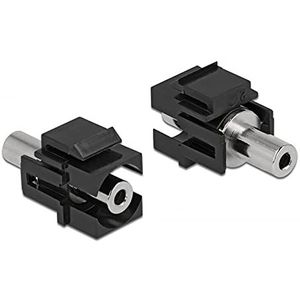 Delock - Keystone Module - Stereo Jack Vrouw - Zwart - 3,5 mm 3 pin