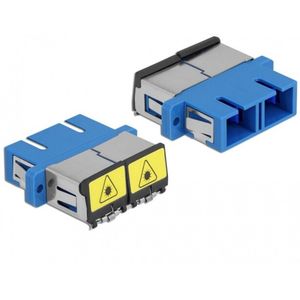 Optische vezelkoppeling met laserbescherming Flip SC Duplex Vrouw naar SC Duplex vrouwelijke single-mode blauw