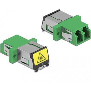 Optische vezelkoppeling met laserbescherming Flip LC duplex vrouwelijk naar LC duplex vrouwelijke single-mode groen