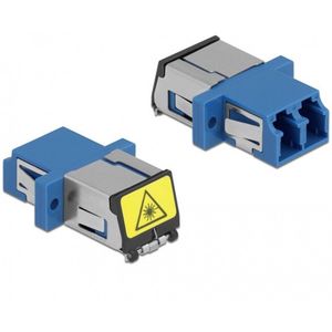 Optische vezelkoppeling met laserbescherming Flip LC duplex vrouwelijk naar LC duplex vrouwelijke single-mode blauw