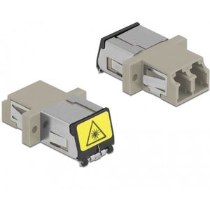 Optische vezelkoppeling met laserbescherming Flip LC duplex vrouwelijk naar LC duplex vrouwelijke multi-mode beige