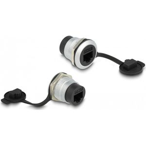 Delock - RJ45 Cat.6 - Ingebouwde Connector - Zwart - Metaal/Plastic, Beschermende Stofkap