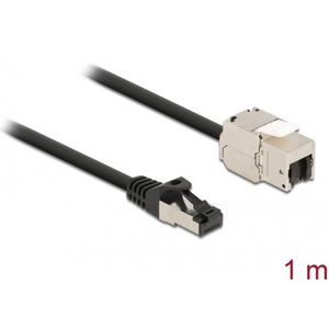 Delock - Netwerkkabel - Zwart - PVC/Metaal - 1 Meter
