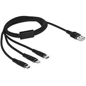 DeLOCK USB Charging cable 3 in 1 for Lightning, micro USB, USB-C kabel 1 meter