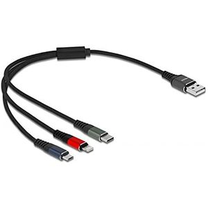 DeLOCK USB 3in1 Lightn. mUSB/USB-C 0,3m | 87236 3-farbig