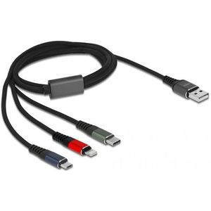 DeLOCK USB 3in1 Lightn. mUSB/USB-C 1m | 87277 3-farbig