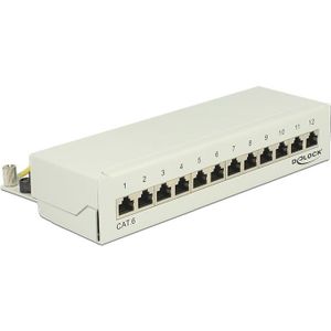 Premium - CAT6 - Patch Panel - Grijs - 12 Poorten, Afgeschermd, Gigabit tot 1000 Mbit/s