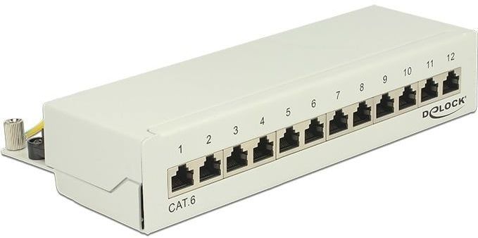 Premium - CAT6 - Patch Panel - Grijs - 12 Poorten, Afgeschermd, Gigabit tot 1000 Mbit/s