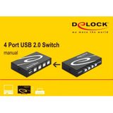 DeLOCK USB Switch - 4 Ingangen - 1 Uitgang