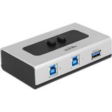 DeLOCK - Bi-Directionele USB Schakelaar - Zilver/Zwart - 2x USB-B, 1x USB-A, USB3.0, 5 Gbit/s