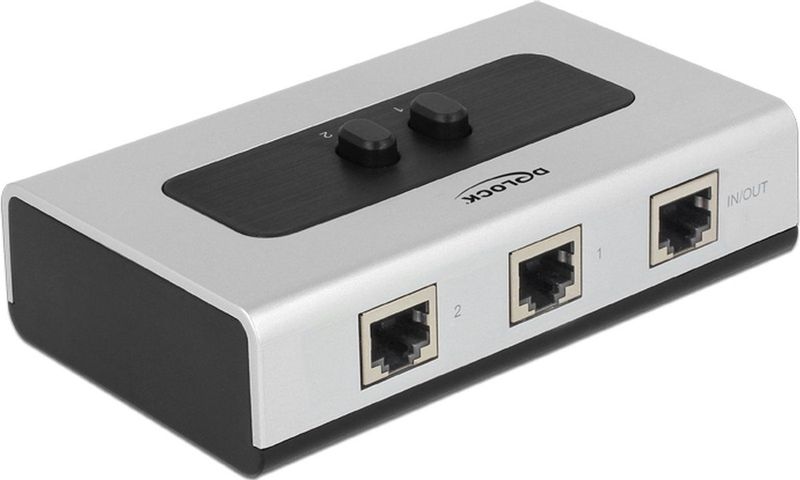Delock - RJ45 Schakelaar - Handmatig - 3 x RJ45 Aansluiting - Kunststof