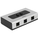 Delock - RJ11 Schakelaar - Grijs/Zwart - 3 x RJ11 Female - Handmatig