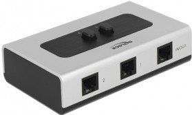 Delock - RJ11 Schakelaar - Grijs/Zwart - 3 x RJ11 Female - Handmatig