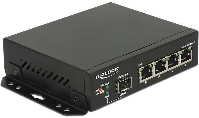 Delock - Gigabit Ethernet Switch - 4 Poorten + 1 SFP - Zwart