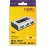 Delock - RS-232 / RS-422 / RS-485 Schakelaar - Handmatig - Kunststof - 2 x D-Sub 9 Pin female