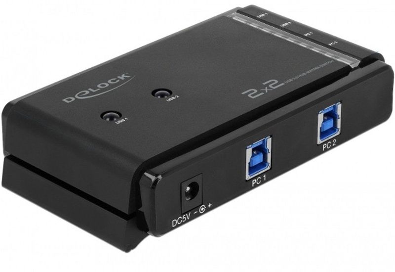 Delock - USB 3.0 Matrix Switch - Zwart - 2 x 2