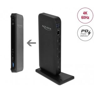 Delock - USB Type-C™ DP 1.4 Docking Station - HDMI / DP 1.4 / USB 3.2 / LAN / PD 3.0