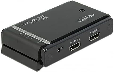 DeLOCK DisplayPort 1.4 Switch 2 x 2 DisplayPort in to 1 x 2 DisplayPort out 8K