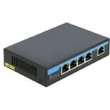 Delock - Switch - unmanaged - 4 x 10/100/1000 (PoE+) + 1 x 10/100/1000 (Uplink) - Desktop - PoE+ (60 W)