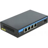 Delock - Gigabit Ethernet-schakelaar - 4 x RJ45 - SFP-slot - Metalen Behuizing
